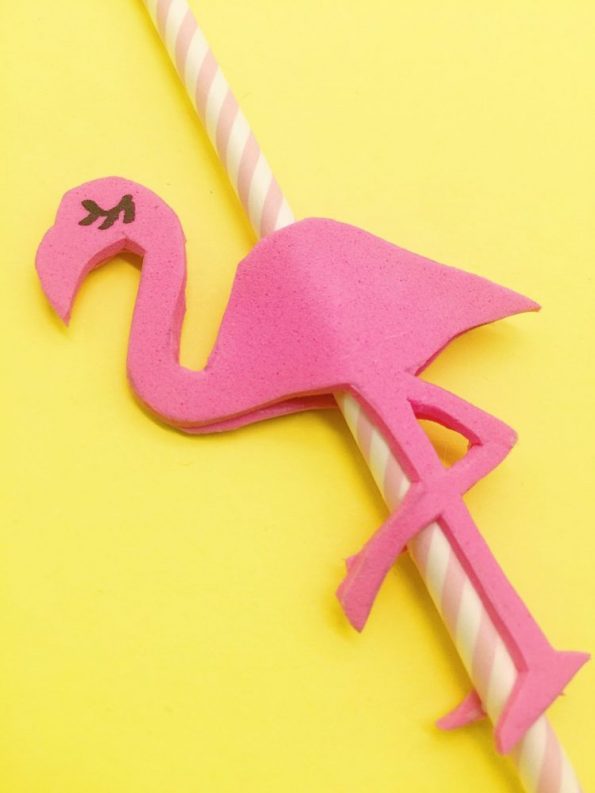 DIY Ideen: Flamingo Strohhalm mit Moosgummi selber basteln