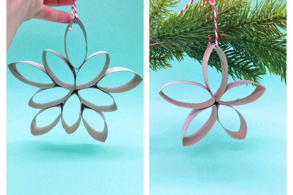 Weihnachtsdeko basteln - Sterne aus Klorollen selber machen einfach und günstig