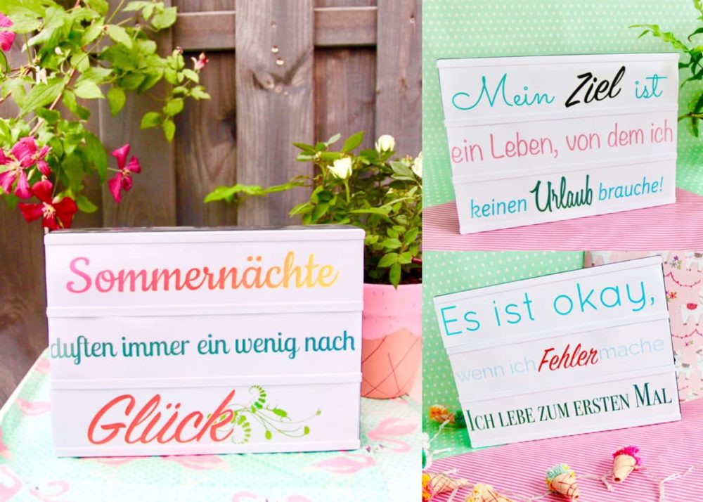 Lightbox Sprüche Zitate für den Leuchtkasten selber machen