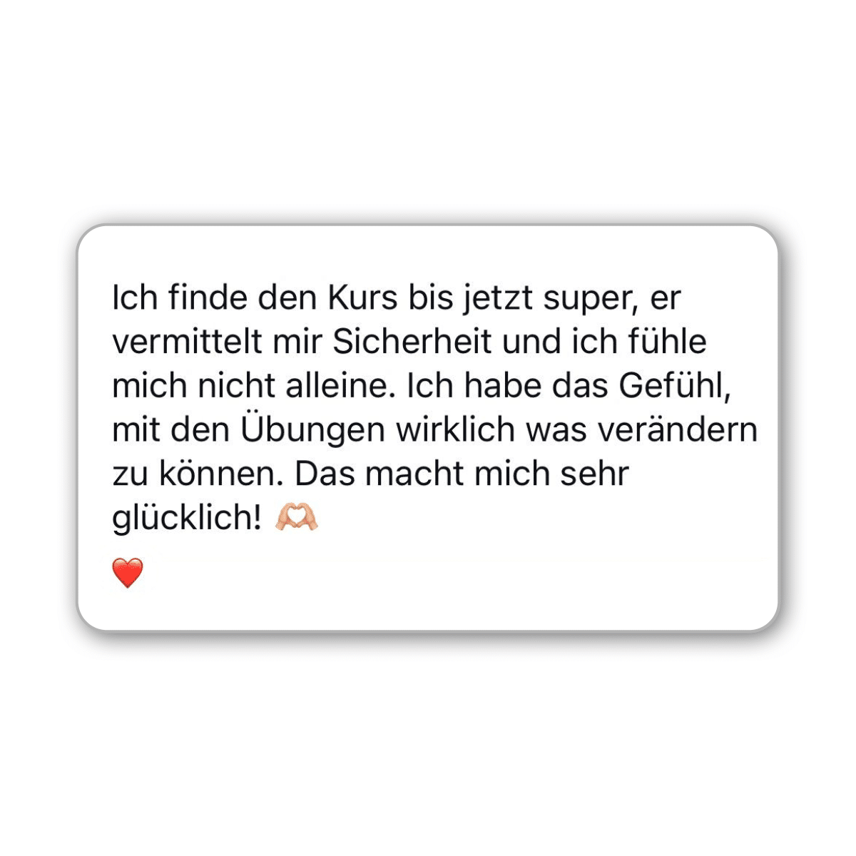 Kunden Feedback zum Nervensystem beruhigen Mini Kurs