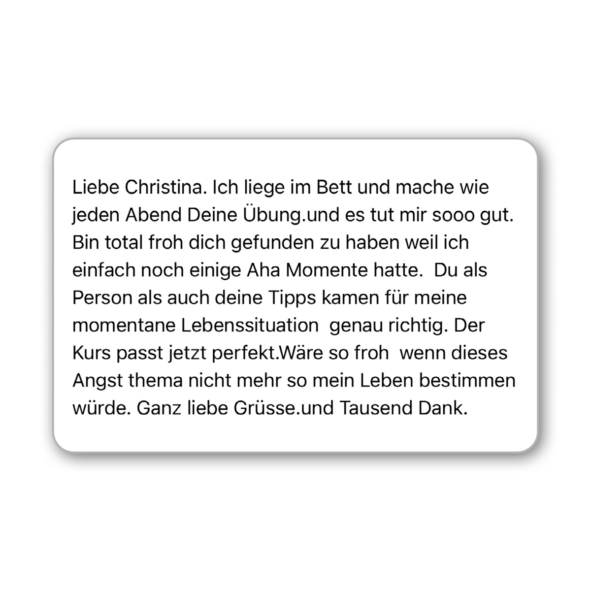 Kunden Feedback zum Nervensystem beruhigen Mini Kurs