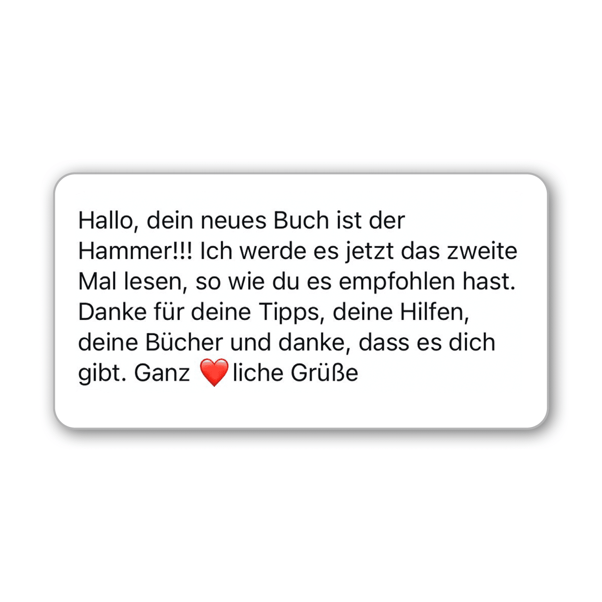 Feedback einer Leserin zum Buch "Sag deiner Angst sie kann gehen" von Christina Hillesheim