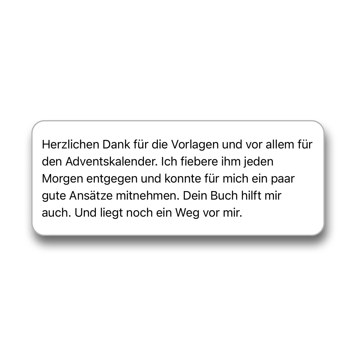 Kundenstimme zum Adventskalender mit positiven Sprüchen von Happy Dings