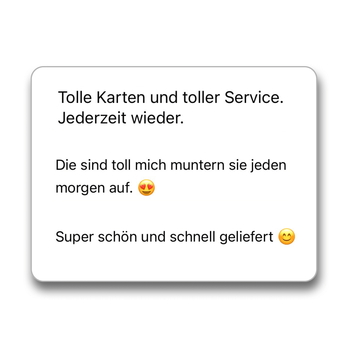 Kundenstimme zum Adventskalender mit positiven Sprüchen von Happy Dings