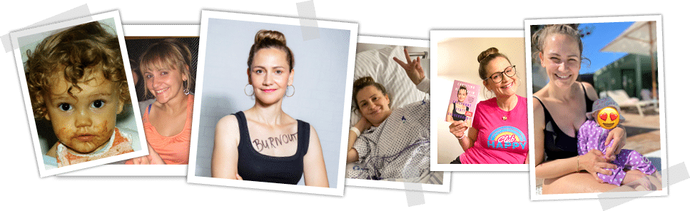 Bilder von Christina die ihren Weg aus Angst und Stress darstellen.